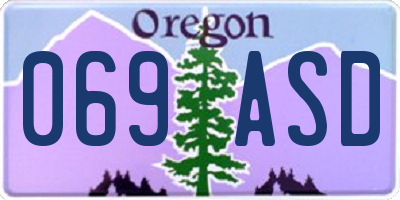 OR license plate 069ASD