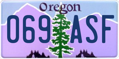 OR license plate 069ASF