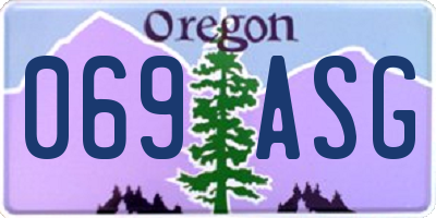 OR license plate 069ASG