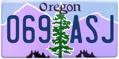 OR license plate 069ASJ