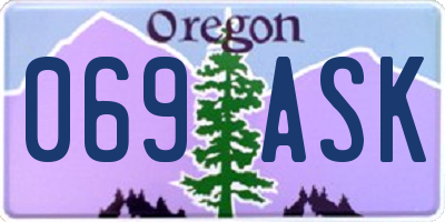 OR license plate 069ASK