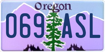 OR license plate 069ASL