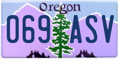 OR license plate 069ASV