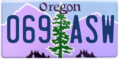 OR license plate 069ASW