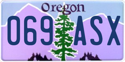OR license plate 069ASX