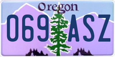 OR license plate 069ASZ