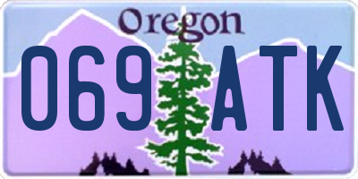 OR license plate 069ATK