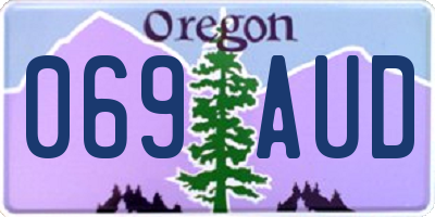 OR license plate 069AUD