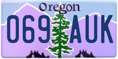 OR license plate 069AUK