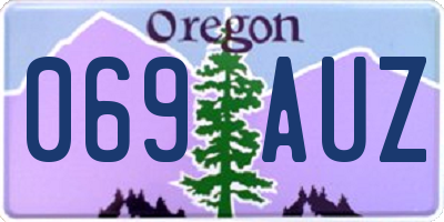 OR license plate 069AUZ