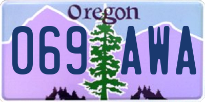 OR license plate 069AWA
