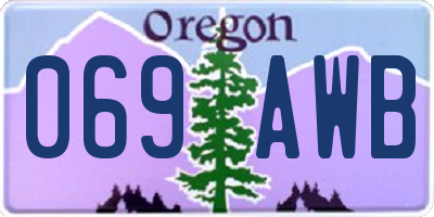 OR license plate 069AWB