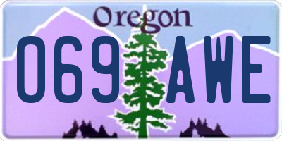 OR license plate 069AWE