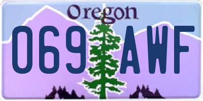 OR license plate 069AWF