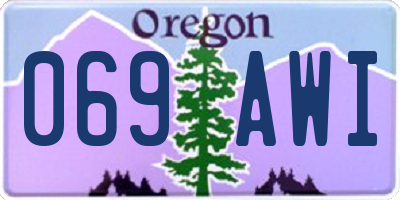 OR license plate 069AWI