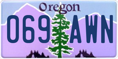 OR license plate 069AWN