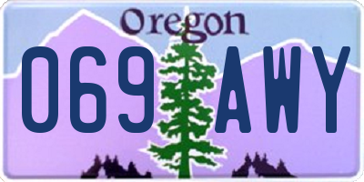 OR license plate 069AWY