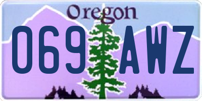 OR license plate 069AWZ