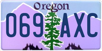 OR license plate 069AXC