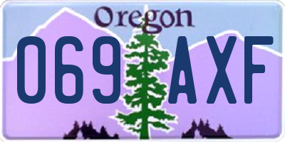 OR license plate 069AXF