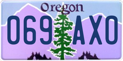 OR license plate 069AXO