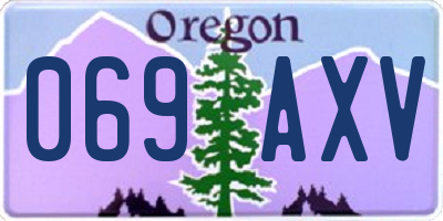 OR license plate 069AXV