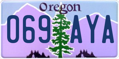 OR license plate 069AYA