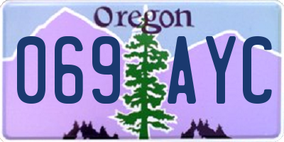 OR license plate 069AYC