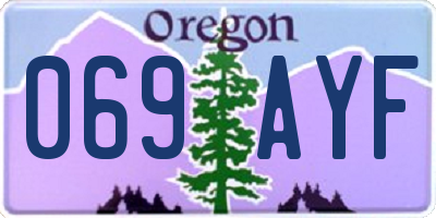 OR license plate 069AYF