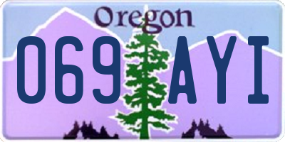 OR license plate 069AYI