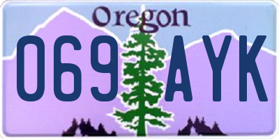 OR license plate 069AYK