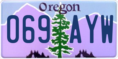 OR license plate 069AYW