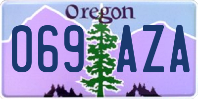 OR license plate 069AZA