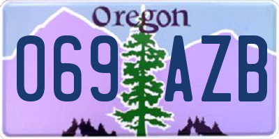 OR license plate 069AZB
