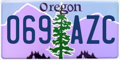 OR license plate 069AZC