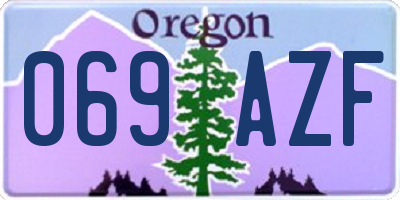 OR license plate 069AZF