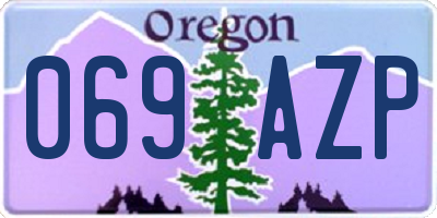 OR license plate 069AZP