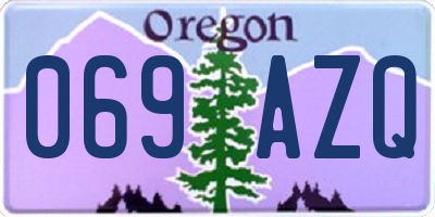 OR license plate 069AZQ