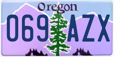 OR license plate 069AZX