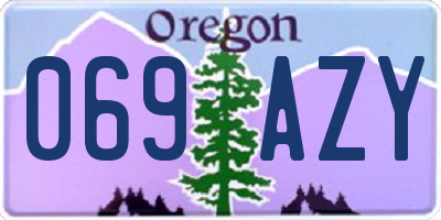 OR license plate 069AZY