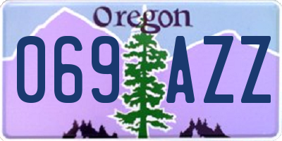 OR license plate 069AZZ