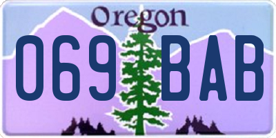 OR license plate 069BAB
