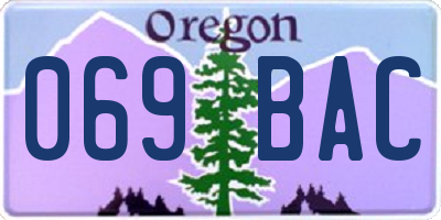 OR license plate 069BAC