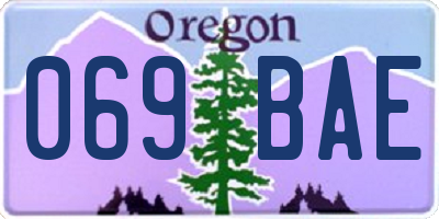 OR license plate 069BAE