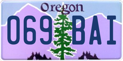 OR license plate 069BAI