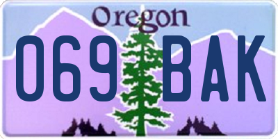 OR license plate 069BAK