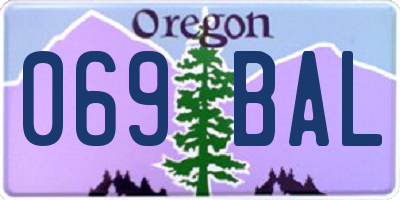 OR license plate 069BAL