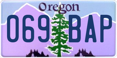 OR license plate 069BAP