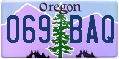 OR license plate 069BAQ