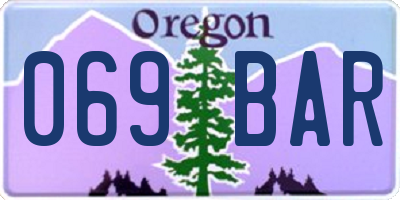 OR license plate 069BAR